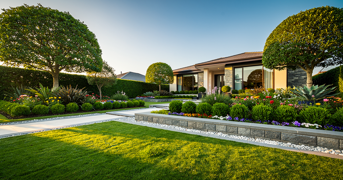 Landscaper Designing Beautiful Garden