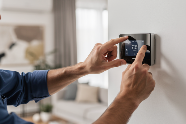 Smart Thermostat on Wall