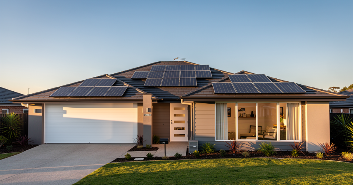 Solar Panels Installed on House Roof