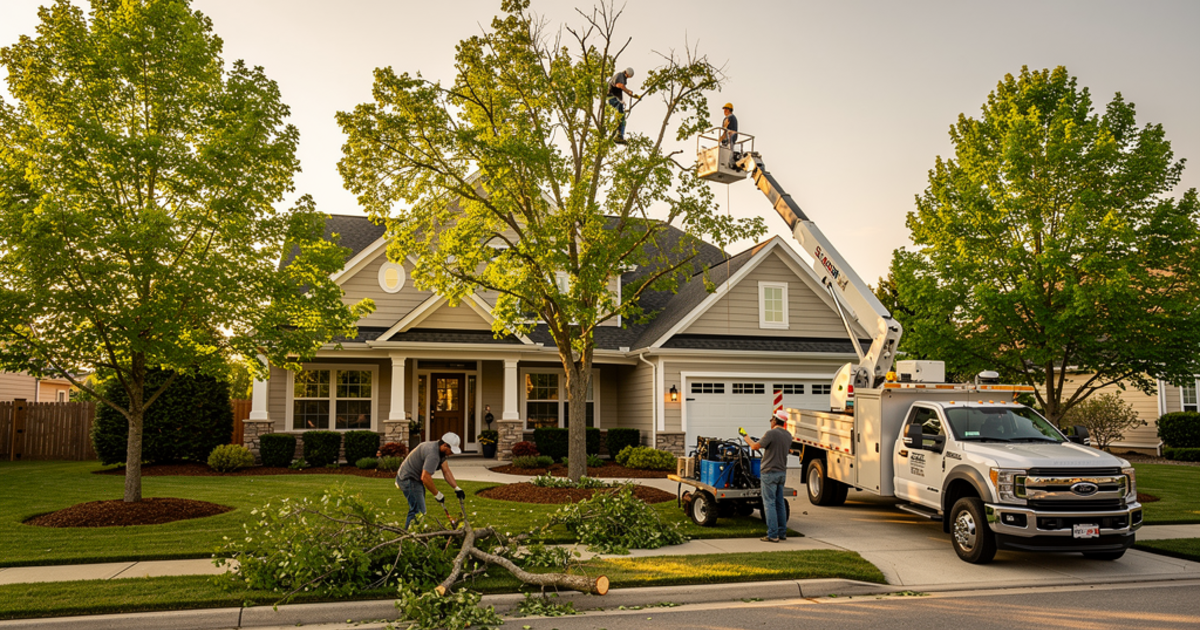 Professional Arborist Trimming Tree